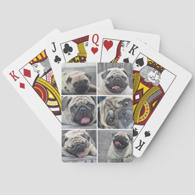 Jeu De Cartes Personnalisé 6 photos collage chien amoureux (dos)