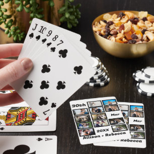 Jeu De Cartes Personnalisé Anniversaire Mariage moderne 12 Photo