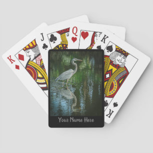 Jeu De Cartes Personnalisé Grand Héron Bleu Jouer des cartes