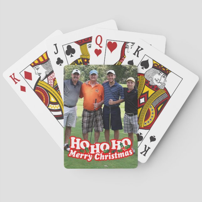 Jeu De Cartes Personnalisé Ho ho Noël photo jouer aux cartes (dos)