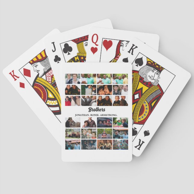 Jeu De Cartes Personnalisé Meilleurs Amis Forever Brothers Photo (dos)