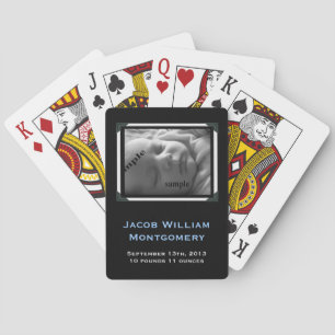 Jeu De Cartes Personnalisé Moderne Noir & Blanc Nouveau bébé Gar