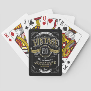 Jeu De Cartes Personnalisé Noir & Or Vintage Age à la perfection