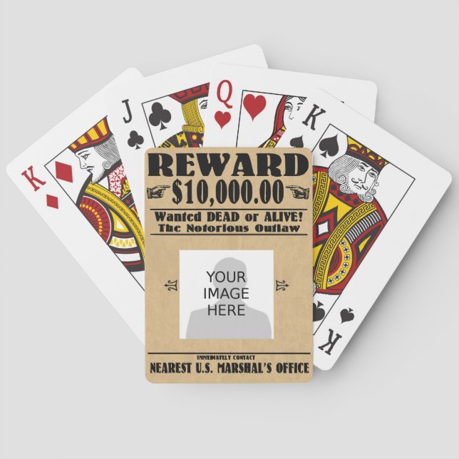 Jeu De Cartes Personnalisé Recherché mort ou vivant (dos)