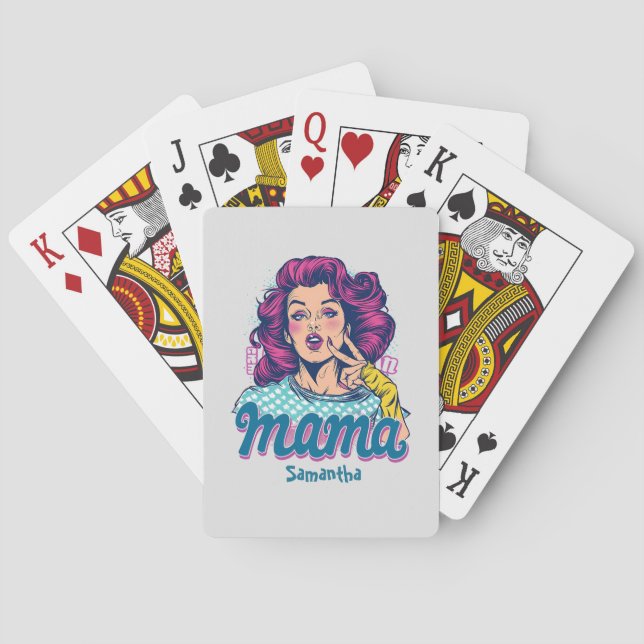 Jeu De Cartes Personnalisé Retro Mama Pop Art (11) (dos)