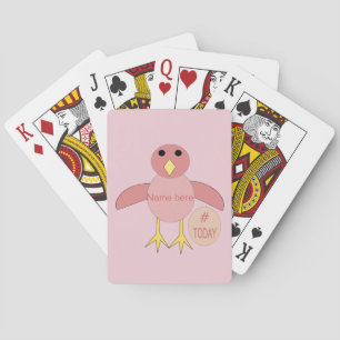 Jeu De Cartes Personnalisé Rose Anniversaire fille poussin Jouer