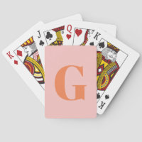 Personnalisé Simple Bold Monogramme rose et orange