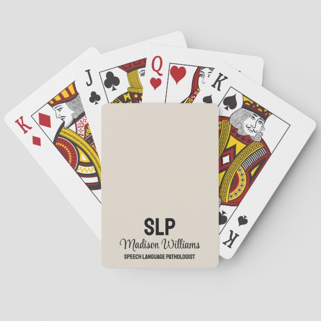Jeu De Cartes Personnalisé SLP Voix Langue Pathologiste Cadeau (dos)