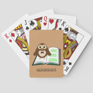 Jeu De Cartes Personnalisez la chouette Cool mignonne avec Alpha