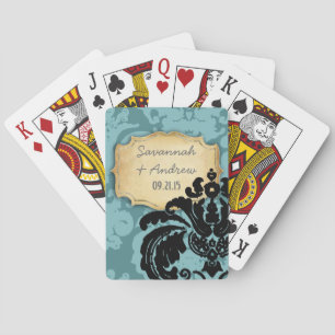 Jeu De Cartes Personnalisez la plaque d'or Vintage Damas romanti