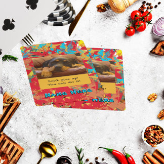 Jeu De Cartes Personnalisez le nom et la photo coupé Rotation Ch