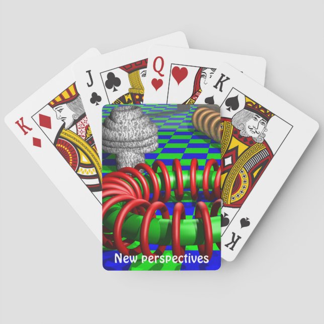 Jeu De Cartes Perspective géométrique Illusion optique Abstraite (dos)