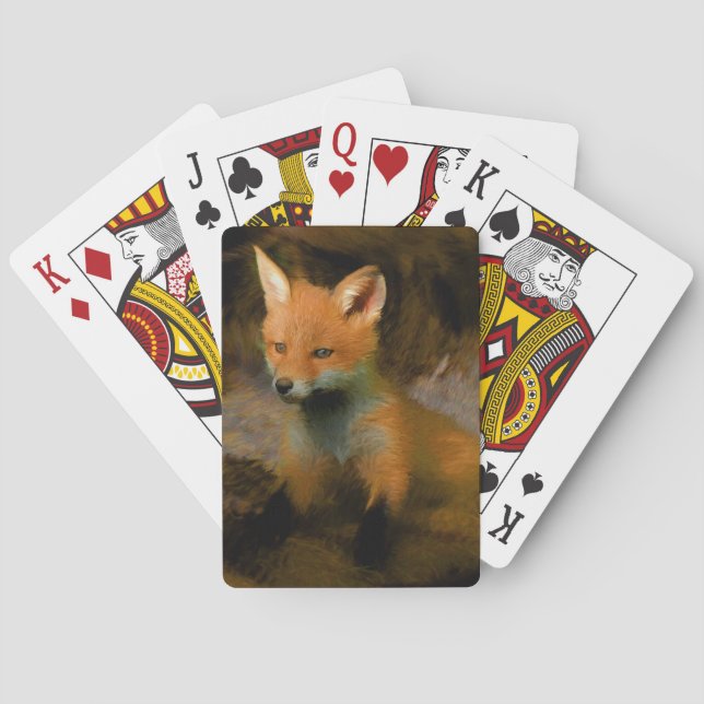 Jeu De Cartes Petit bébé Fox Cub Portrait (dos)