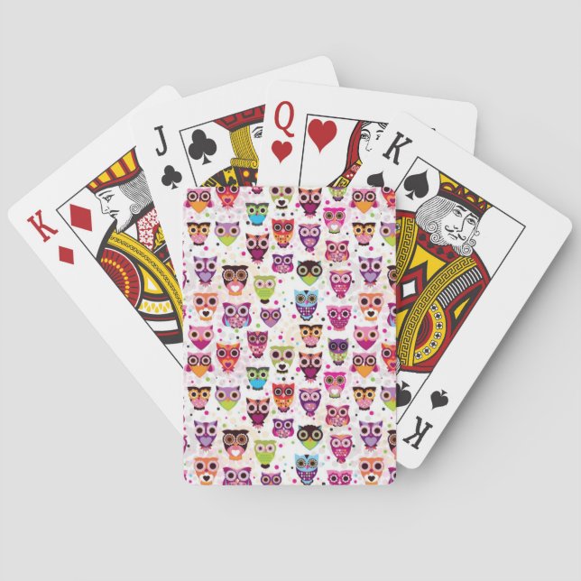 Jeu De Cartes Petit hibou arrière - plan motif pour enfants (dos)