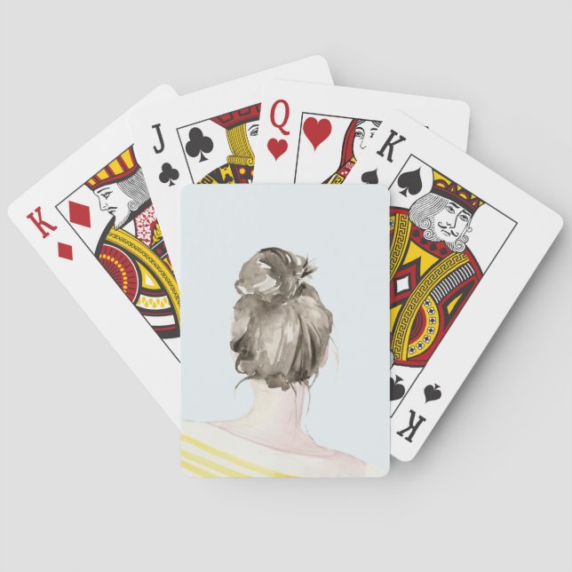 Jeu De Cartes Petit pain Brown de noeud de dessus de cheveux (dos)