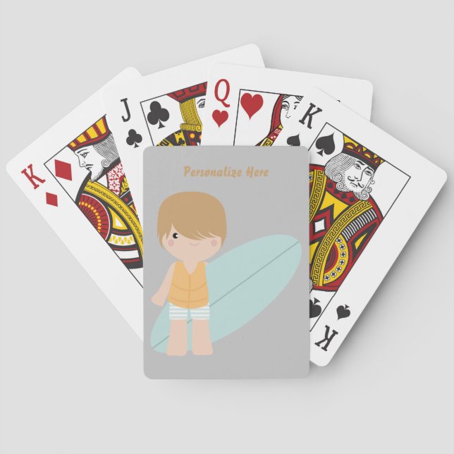 Jeu De Cartes Petit Surfer Dude Surfer Enfant Surfer Personnalis (dos)