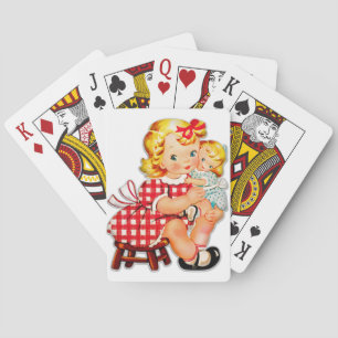 Jeu De Cartes Petite fille retro vintage poupée