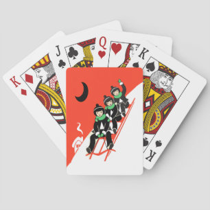 Jeu De Cartes Petits Garçons vintages Sledding Moon House
