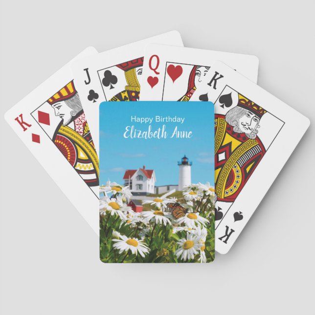 Jeu De Cartes Phare de Nubble Light Summer Daisy Maine (dos)