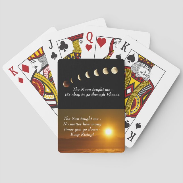 Jeu De Cartes Phases de la lune Sunrise Citation inspirante (dos)