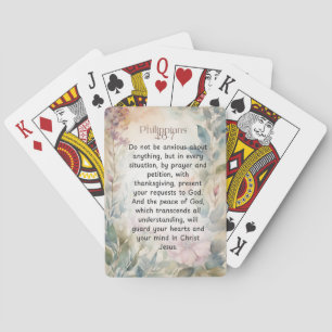 Jeu De Cartes Philippiens 4:6-7 Verset de la Bible chrétienne Aq