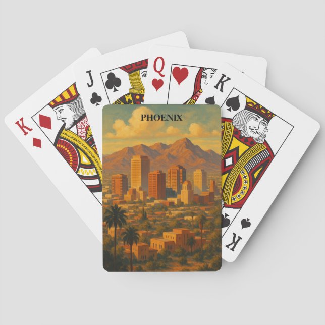 Jeu De Cartes Phoenix Arizona Vintage Travel – Desert Skyline (dos)