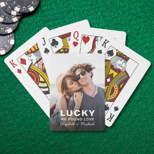 Jeu De Cartes Photo Chanceux Nous Avons Trouvé L'Amour