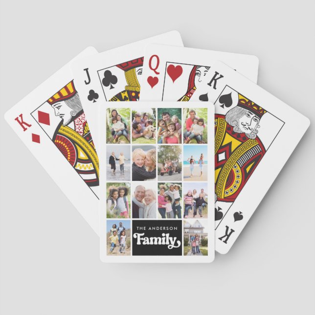 Jeu De Cartes Photo Collage Retro Famille 14 Photos (dos)