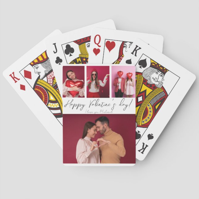 Jeu De Cartes Photo Collage Saint Valentin Couple cadeau (dos)