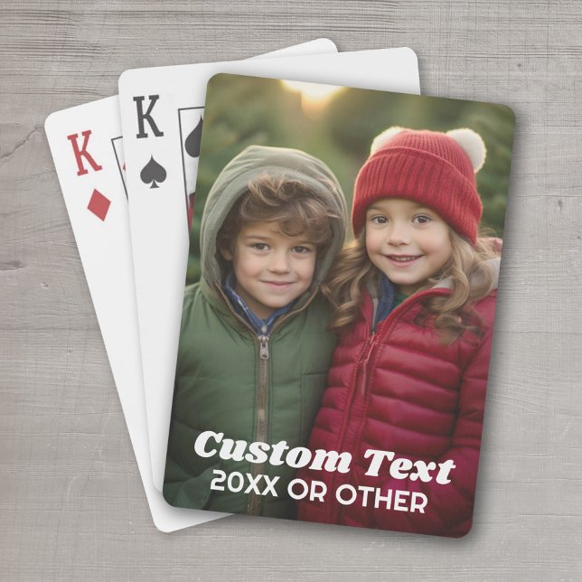 Jeu De Cartes Photo complète - Texte vertical personnalisé (Personalized Playing Cards - add your photos and text)