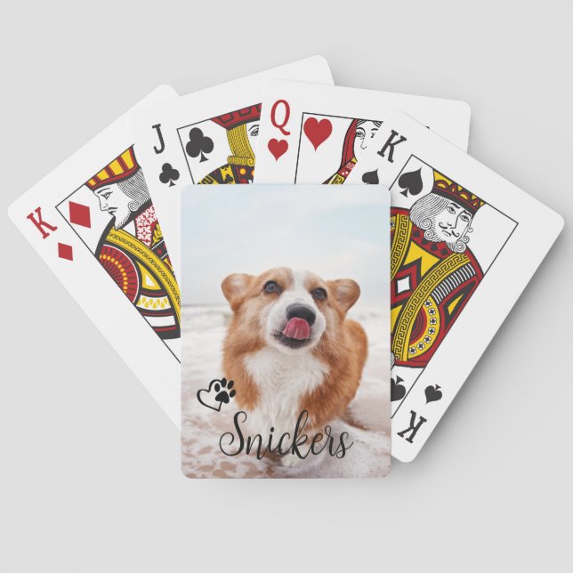 Jeu De Cartes Photo Custom Chien Chat Nom de l'animal de compagn (dos)