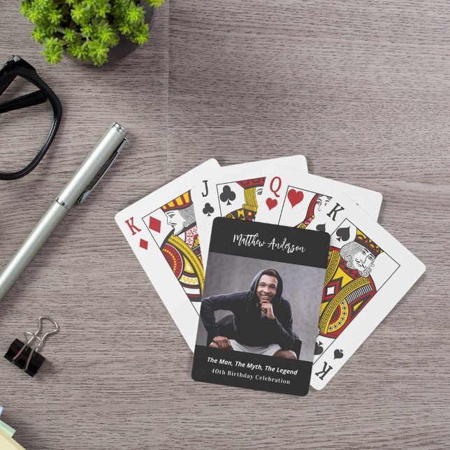 Jeu De Cartes Photo d'anniversaire homme mythe légende nom amusa (Créateur téléchargé)