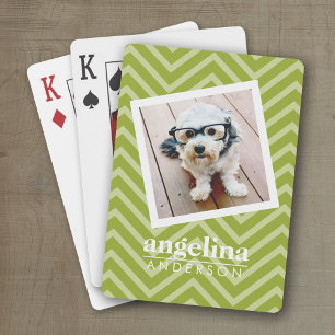 Jeu De Cartes Photo de Chevron Motif et Nom personnalisé