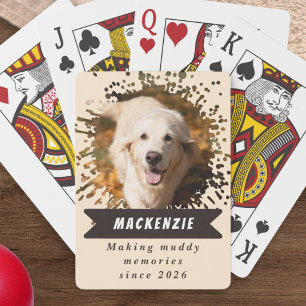 Jeu De Cartes Photo de chien personnalisée Nom drôle de gerbe de