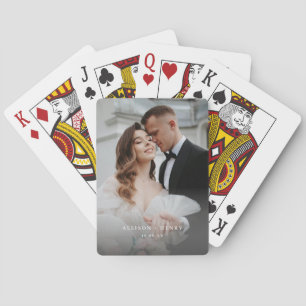 Jeu De Cartes Photo de couple de mariage avec noms personnalisés