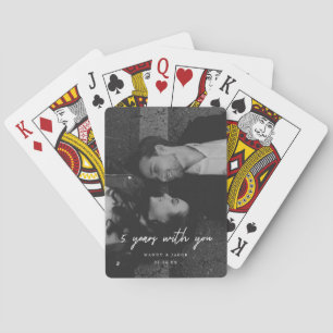 Jeu De Cartes Photo de couple de mariage élégant pour le 5e anni
