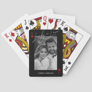 Jeu De Cartes Photo de couple élégant Anniversaire noir