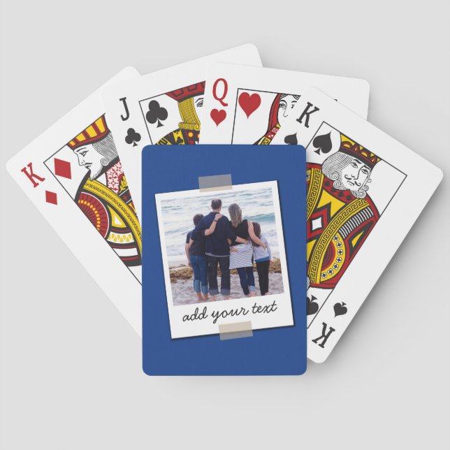 Jeu De Cartes Photo de famille personnalisée et texte personnali (dos)