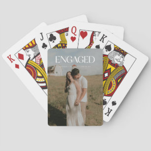 Jeu De Cartes Photo de fiançailles moderne & Noms Couple personn