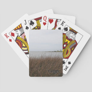 Jeu De Cartes Photo de Needlerush menaçant de la plage du golfe