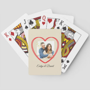 Jeu De Cartes Photo double coeur personnalisée et noms