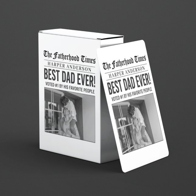 Jeu De Cartes Photo du journal personnalisé Best Papa Ever (Créateur téléchargé)