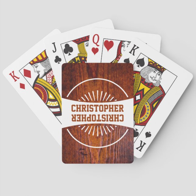 Jeu De Cartes Photo en bois de grain du meilleur homme de (dos)