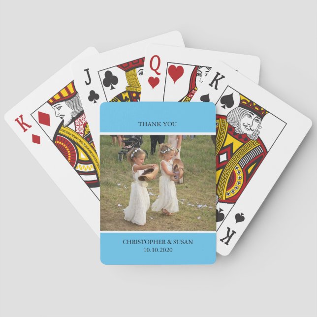 Jeu De Cartes Photo et texte sur les cartes bleues (dos)