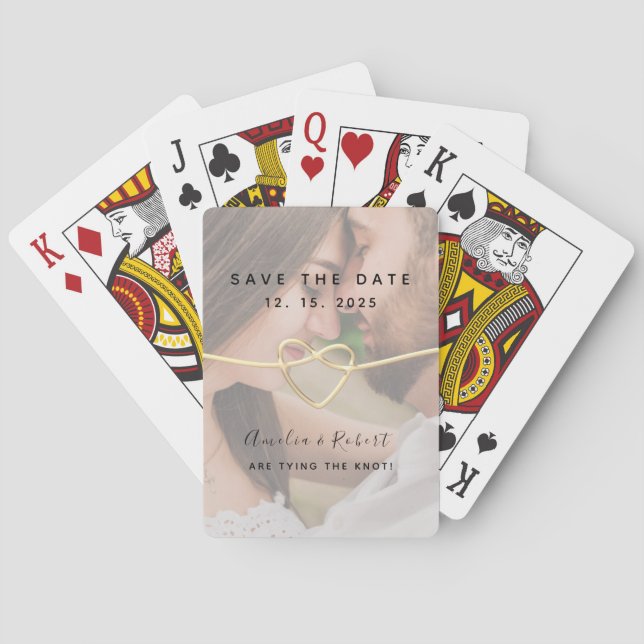 Jeu De Cartes Photo Mariage Enregistrer La Date (dos)