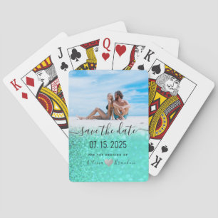 Jeu De Cartes Photo Mariage Enregistrer La Date Invitation