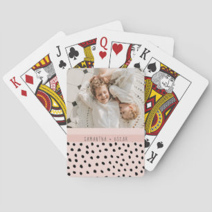 Jeu De Cartes Photo moderne Pastel Rose Nom personnalisé Cadeau