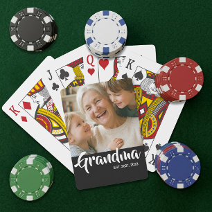 Jeu De Cartes Photo noir de grand-mère avec texte établi