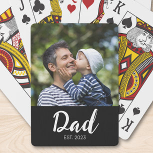 Jeu De Cartes Photo Noir Script Papa Établi 