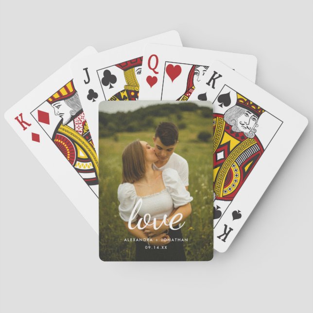 Jeu De Cartes Photo & Noms personnalisés 'Love' (dos)